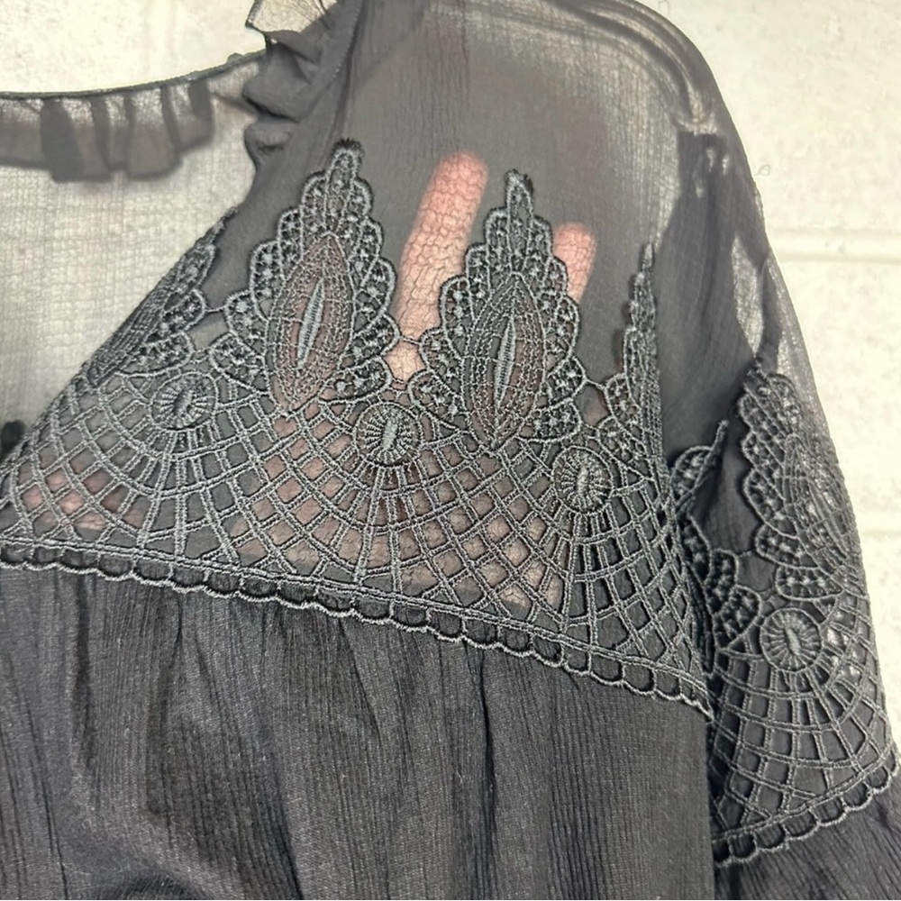 Anthropologie Maeve black blouse XL - Picture 2 of 5